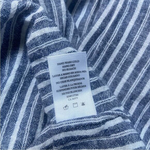 Rails Jasmine Linen Blend Drop Elastic Waist Dress Tibet Stripe Size small - Picture 7 of 10